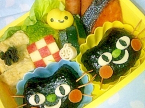 簡単キャラ弁☆くろねこちゃんのお弁当♪